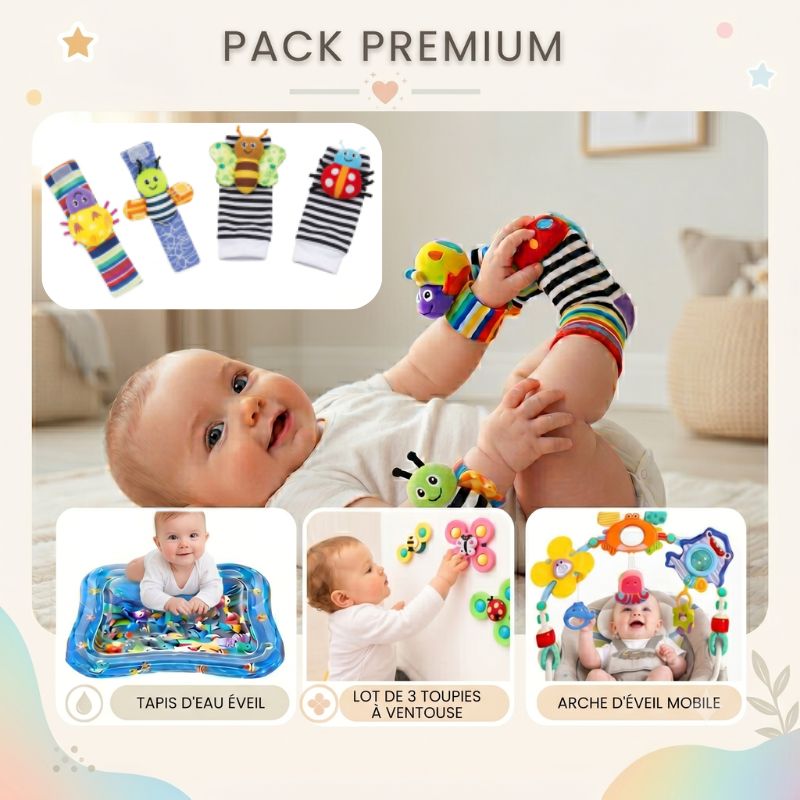 BabyFun™ | Ensemble de Hochets Sensoriels + Tapis d'Éveil OFFERT🎁