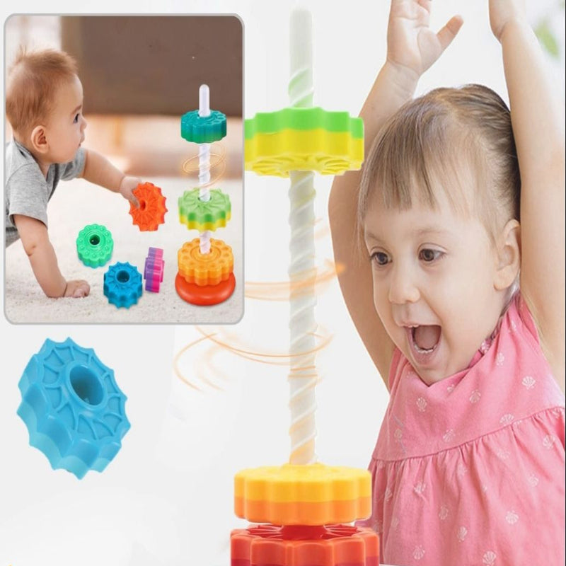 Rainbow Tower™| Tour à anneaux arc-en-ciel tournante pour enfant