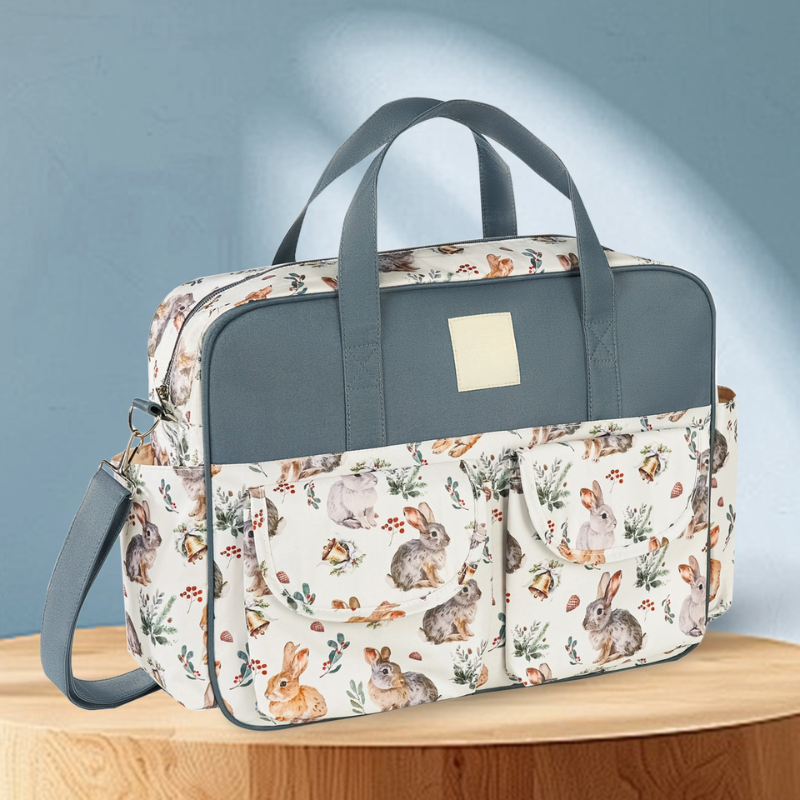 Sac a langer bebe motif lapin