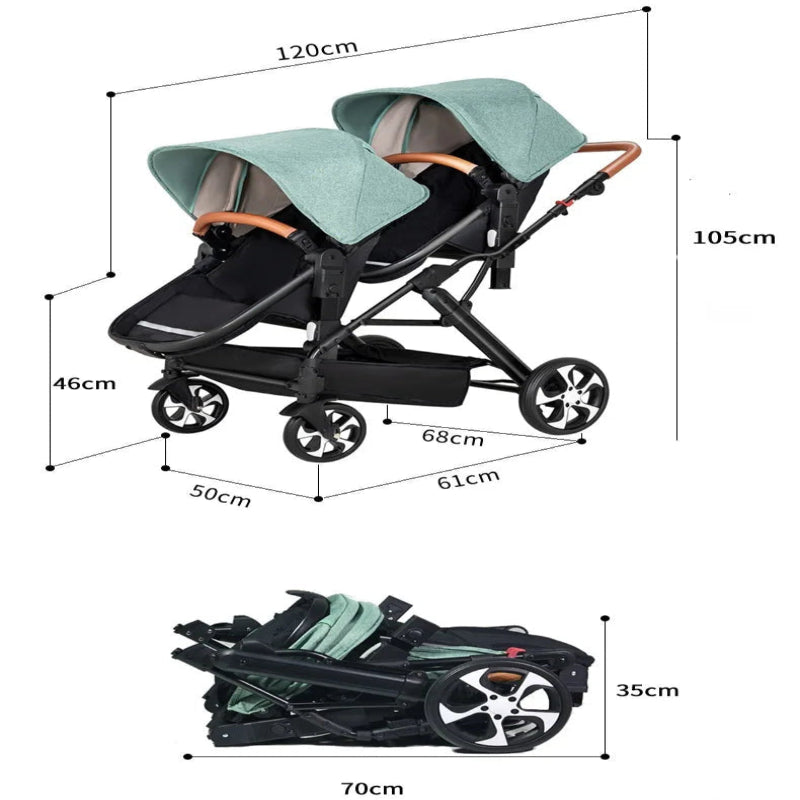 dimensions poussette double