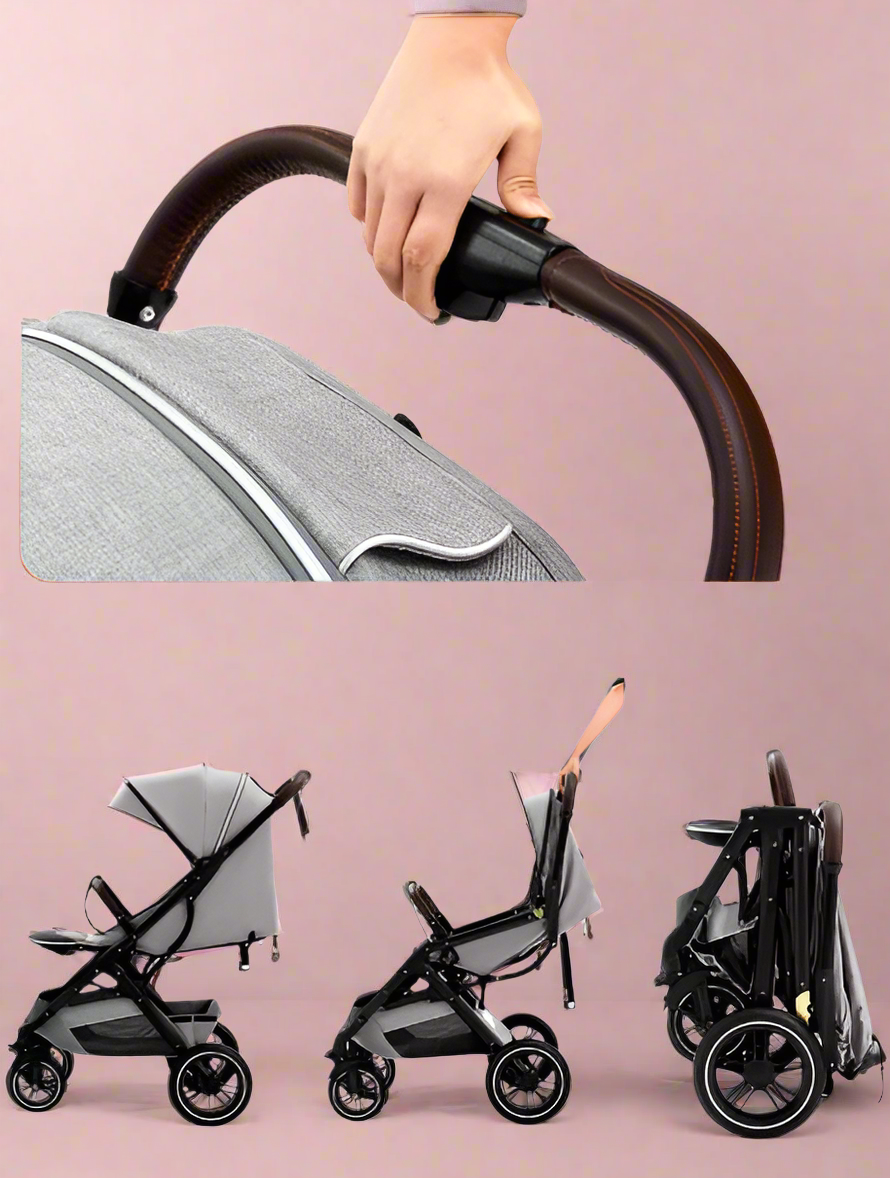 Étapes pliage poussette compacte