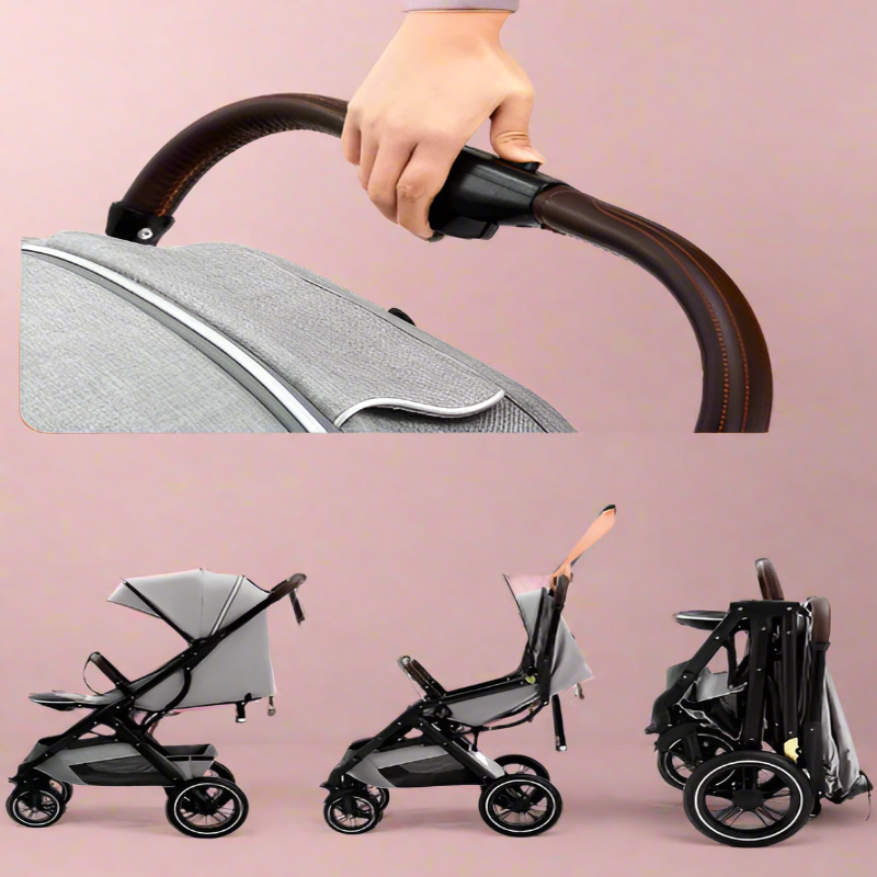 Étapes pliage poussette compacte