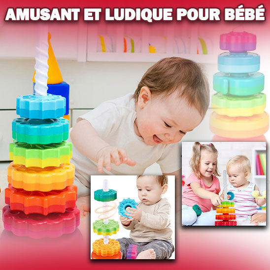 Rainbow Tower™| Tour à anneaux arc-en-ciel tournante pour enfant
