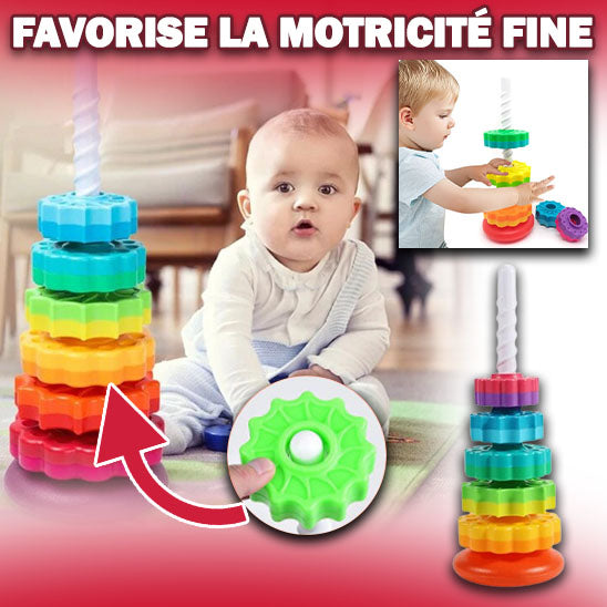 Rainbow Tower™| Tour à anneaux arc-en-ciel tournante pour enfant