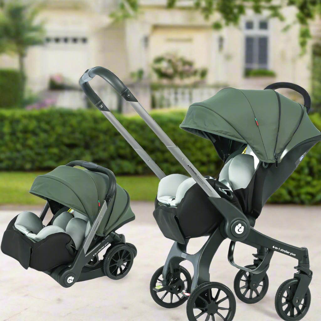 poussette bebe ouverte et pliee