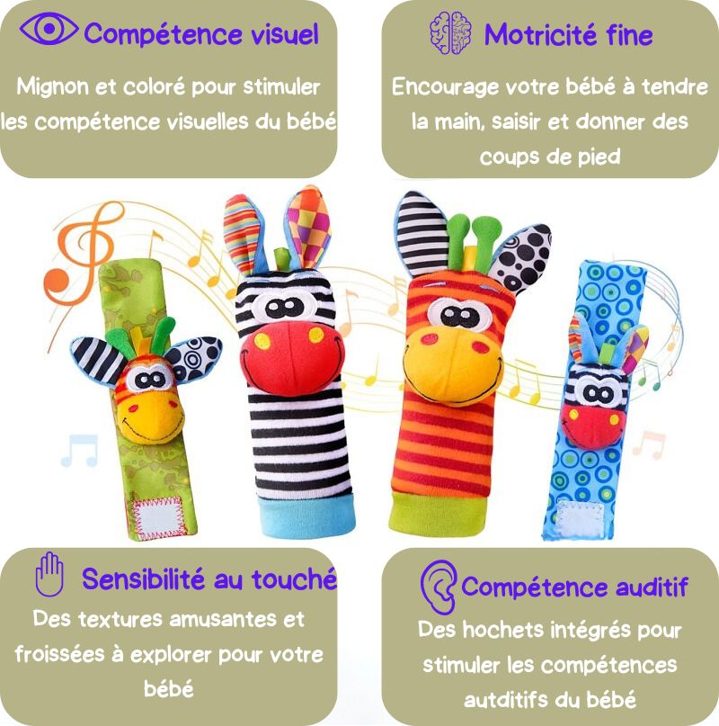 BabYfun™ | Hochet sensoriel poignet et chaussette