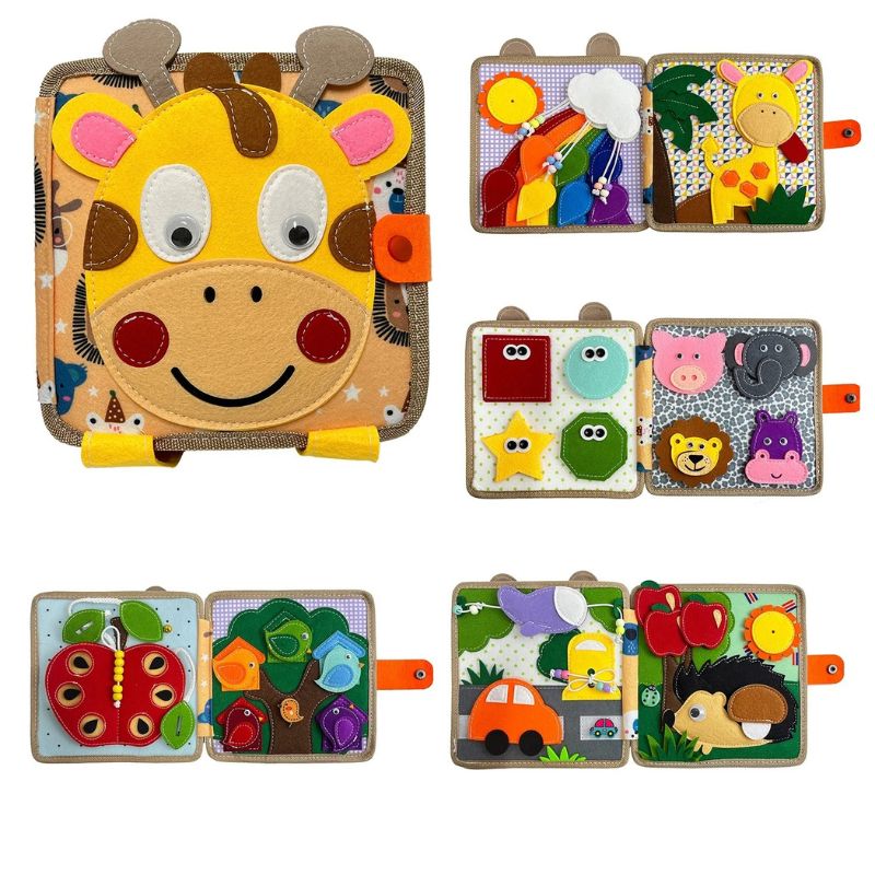 Girraf Livre™ | Livre éducatif en feutre pour des heures d’exploration sensorielle
