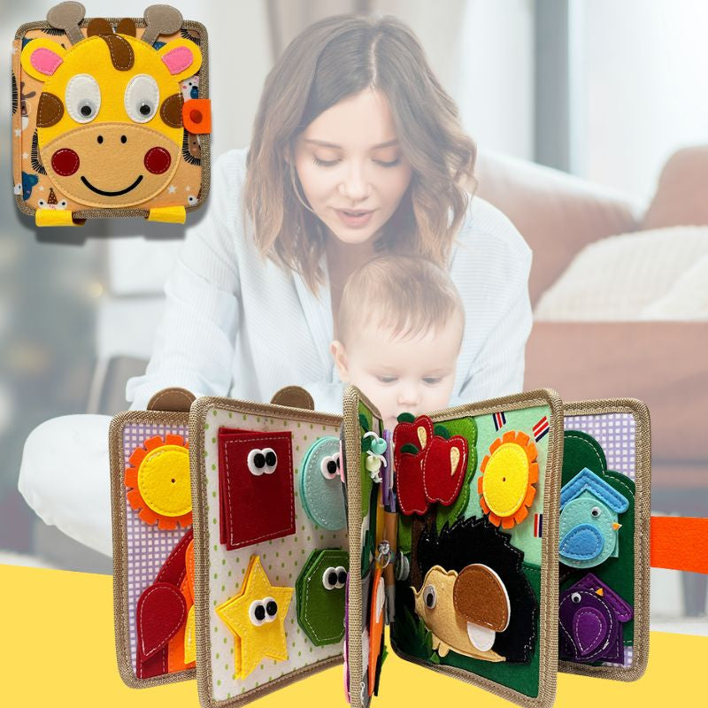 Girraf Livre™ | Livre éducatif en feutre pour des heures d’exploration sensorielle