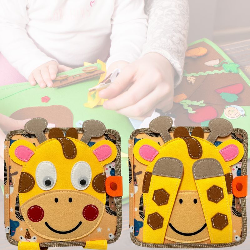 Girraf Livre™ | Livre éducatif en feutre pour des heures d’exploration sensorielle