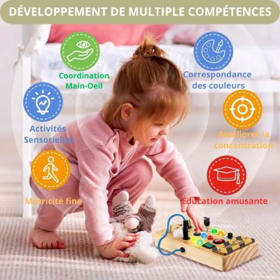 BabyBord™ | Tableau en bois d'activité Montessori