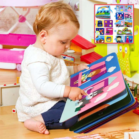 BabyBook3D™- Livre 3D éducatif Montessori en tissu pour enfants