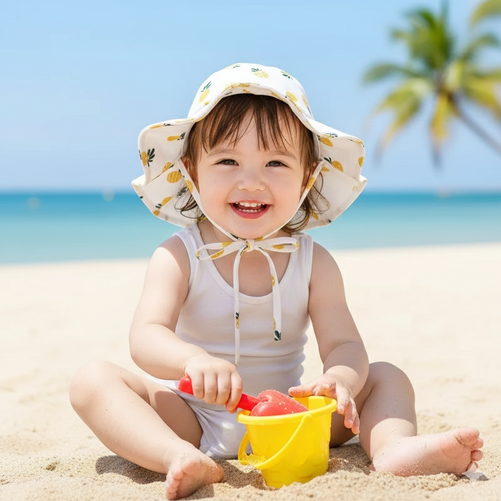 CHAPEAU ANTI-UV BEBE FILLE plage 