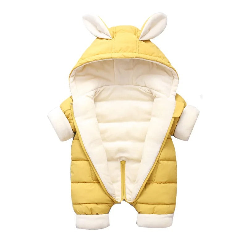 COMBINAISON HIVER POUR BEBE jaune devant ouvert