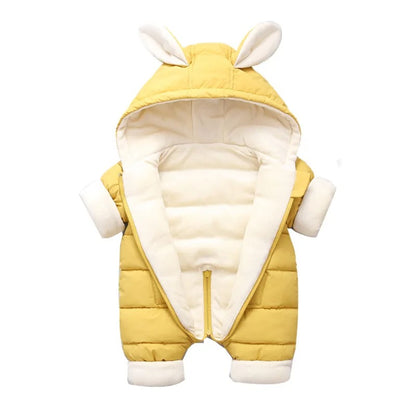 COMBINAISON HIVER POUR BEBE jaune devant ouvert