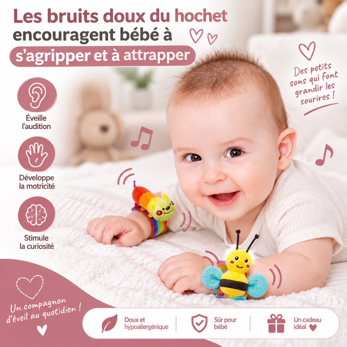 BabyFun™ | Les Premiers Hochets Sensoriels de Bébé