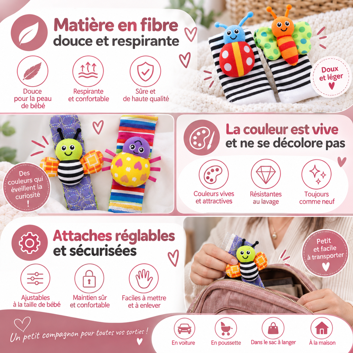 BabyFun™ | Les Premiers Hochets Sensoriels de Bébé