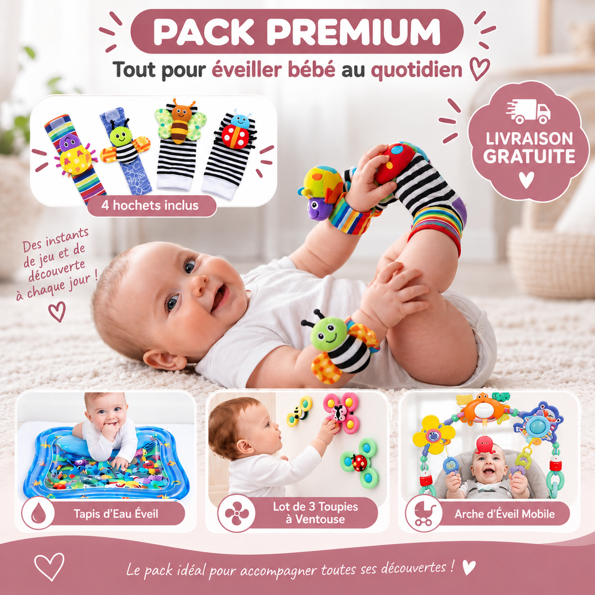BabyFun™ | Les Premiers Hochets Sensoriels de Bébé