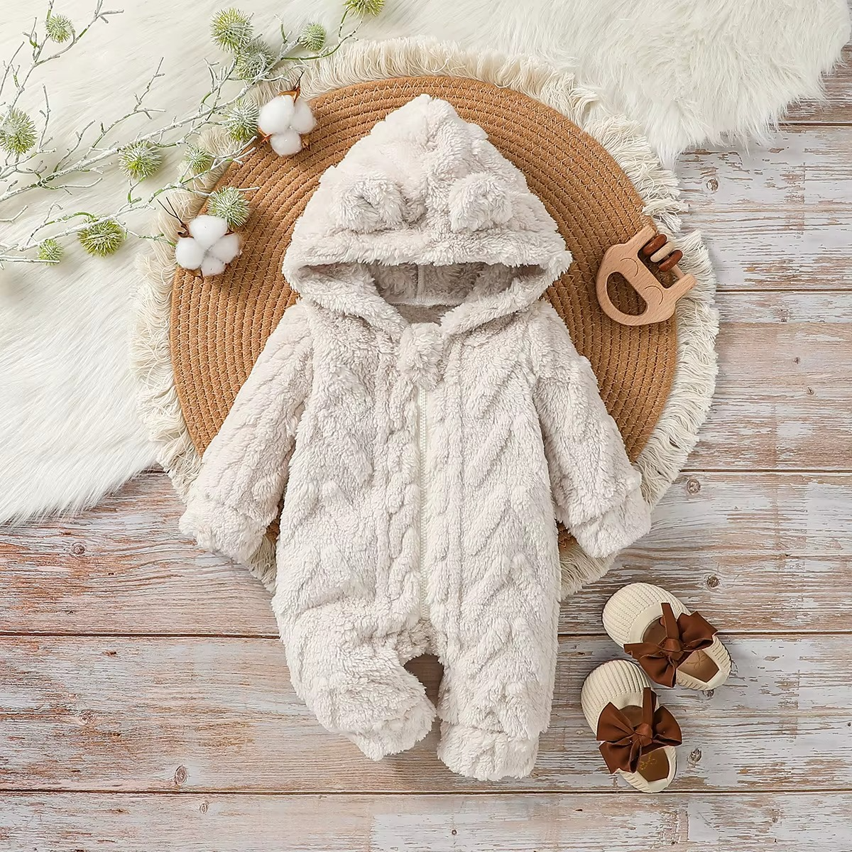 Combinaison hiver bebe garcon beige