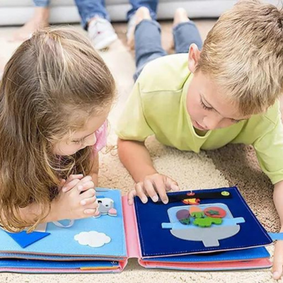 BabyBook3D™- Livre 3D éducatif Montessori en tissu pour enfants