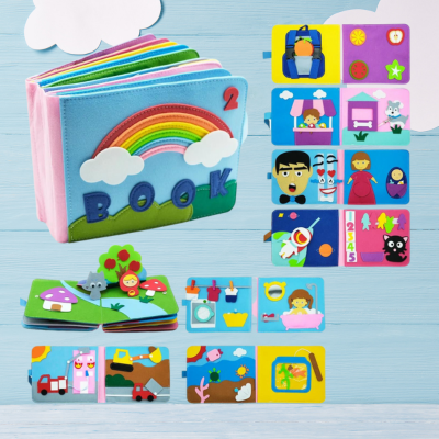 BabyBook3D™- Livre 3D éducatif Montessori en tissu pour enfants