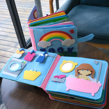BabyBook3D™- Livre 3D éducatif Montessori en tissu pour enfants