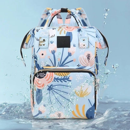 Sac à langer à dos floral imperméable