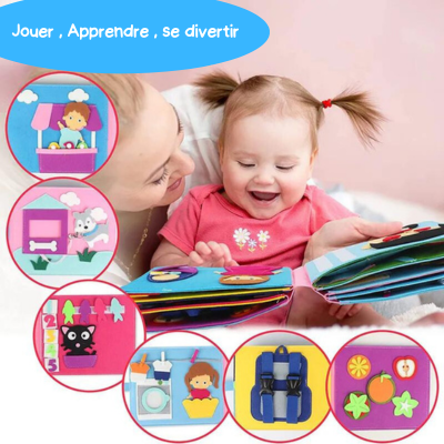 BabyBook3D™- Livre 3D éducatif Montessori en tissu pour enfants