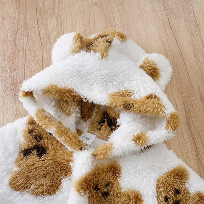 capuche du nid d’ange imprimé petit ours