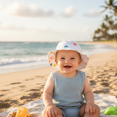 chapeau bébé anti uv plage