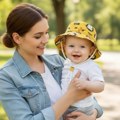 Chapeau bebe jaune lion