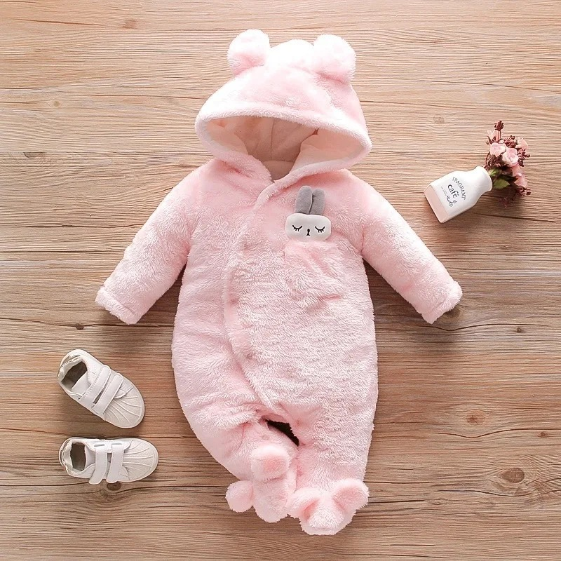 combinaison bébé fille hiver rose confortable