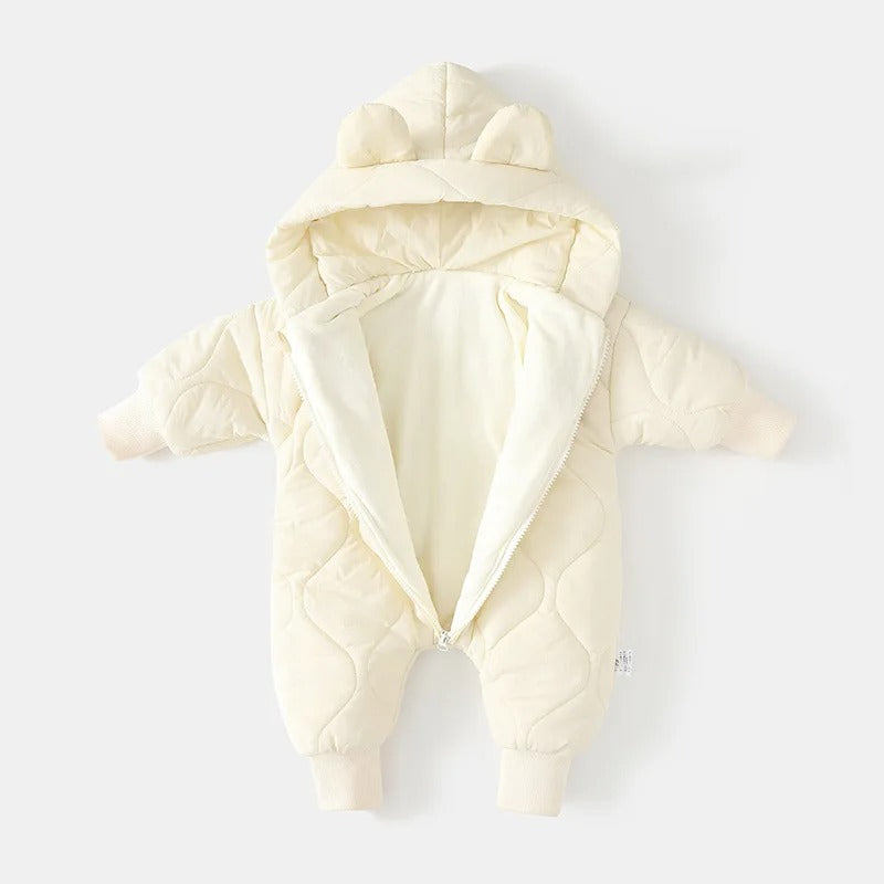 combinaison bébé garçon hiver blanc ouvert de devant