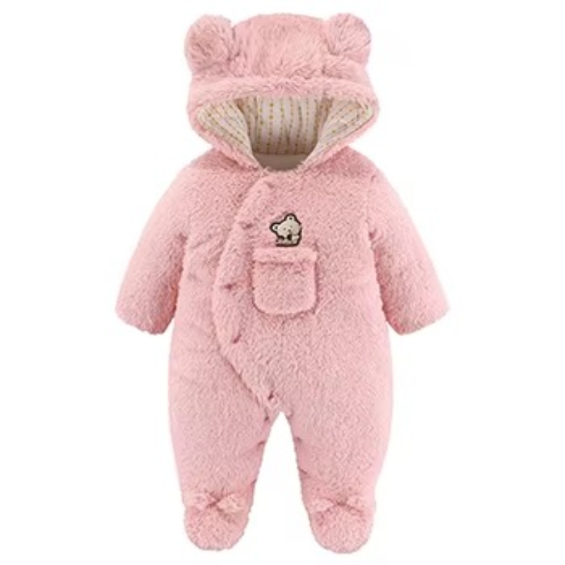 combinaison-hiver-pour-bebe-rose-ourson