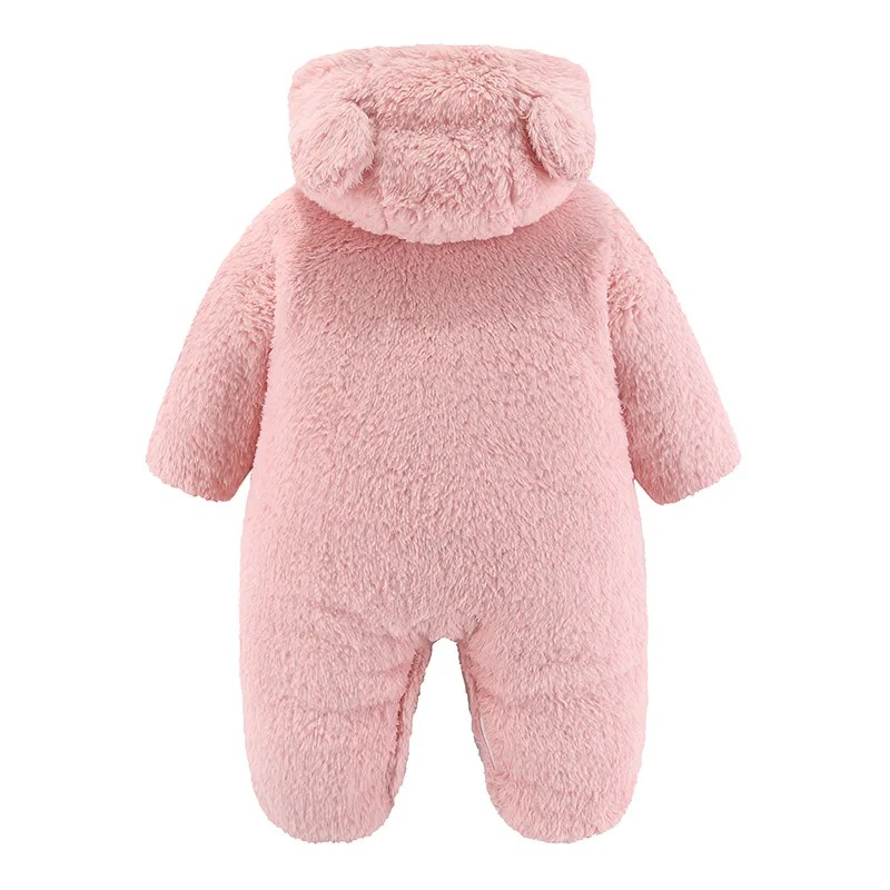 combinaison hiver pour bebe rose dos