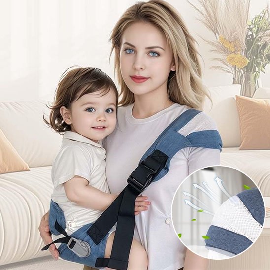 Echarpe de portage bleu foncé pratique au quotidien