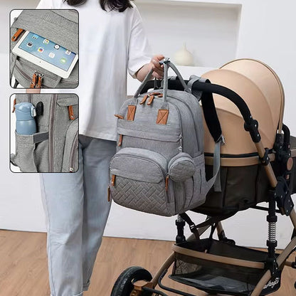 sac-a-langer-avec-attache-poussette-intégré-pochette -pour-bouteille-tablette