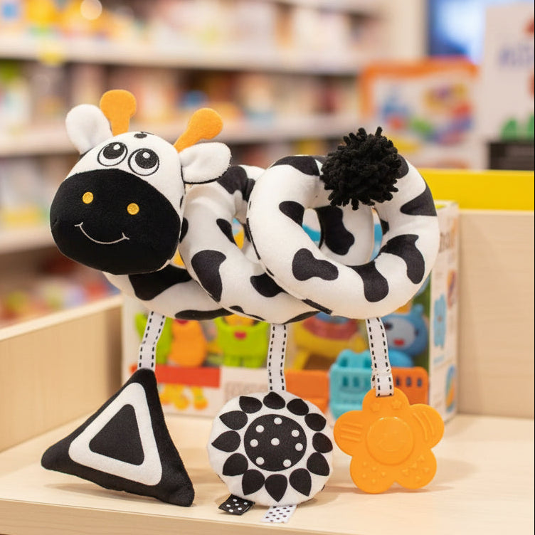 jouet pour cosy noir blanc vache