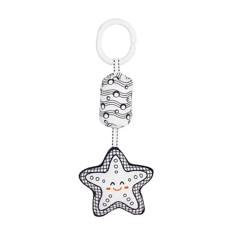  jouets poussette bebe noir et blanc étoile de mer