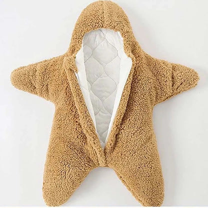 nid d’ange bébé en forme d’étoile de mer marron ouvert de devant