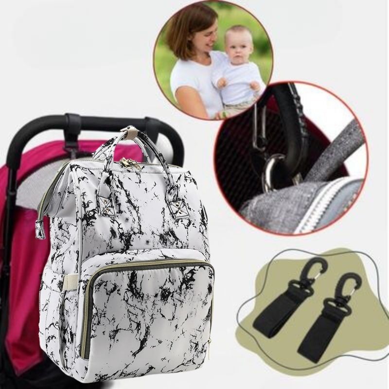 sac à dos à langer avec crochets poussette