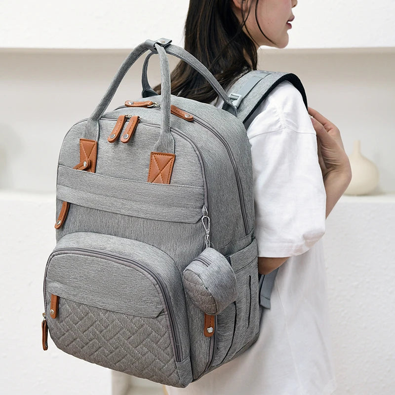 sac a langer gris confortable à porter