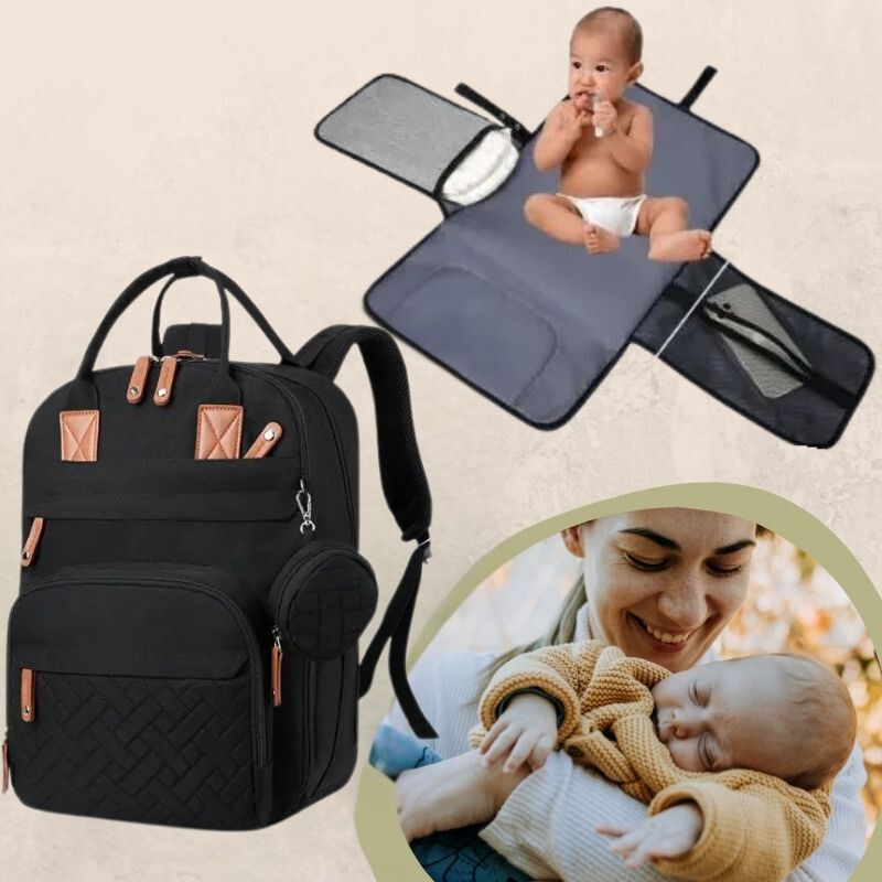 sac a langer noir avec matelas a langer