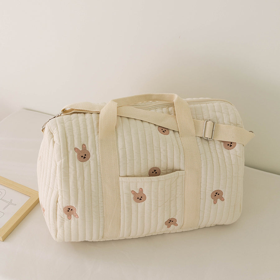 sac à langer tête lapin organisé 